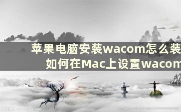 苹果电脑安装wacom怎么装 如何在Mac上设置wacom